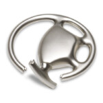 Schlüsselanhänger Lenkrad aus Zinklegierung. Geschenkverpackung.-Silber matt-8719941002906-1